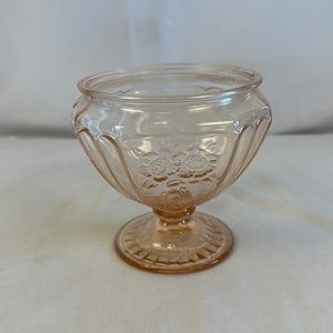 Vintage Pink Anchor Hocking Mayfair Open Rose Candy Dish Without Lid 1930's